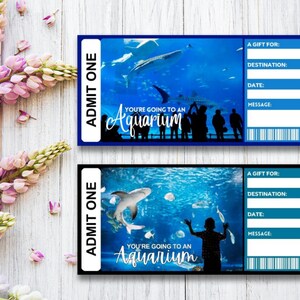 Editable Aquarium Surprise Ticket Template, Printable Gift Ticket ...