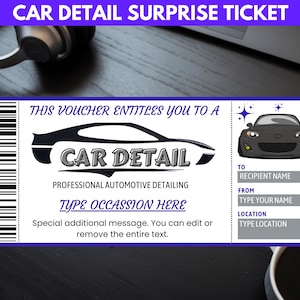 Editable Car Detailing Gift Certificate Template (Instant Download)