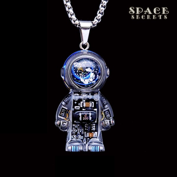 Pendentif enchaîné d'astronaute Cyberpunkers, collier de style Steam Punk, porte-clés de mécanicien de l'industrie cadeau pour lui, elle et enfant - SpaceSecrets