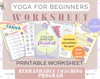 Yoga for Beginners Worksheet | Health Coach Content (Canva Editable)
