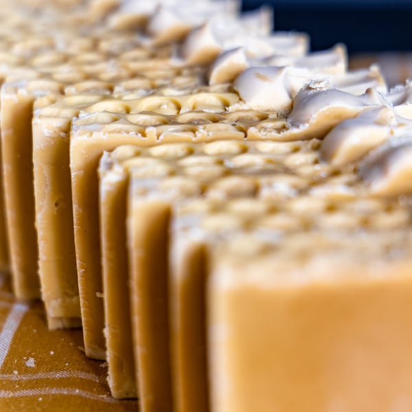 Oat & honey homemade soap eco handmade cold process natural palm oil free