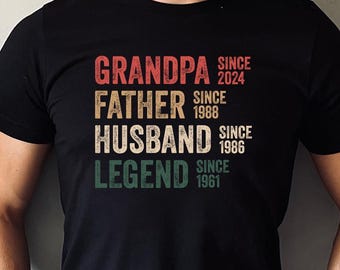 Personalized Father's Day Shirt: Grandpa, Husband, Legend, Custom Dates