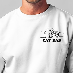 Embroidered Cat Dad Sweatshirt: Cat Lover Gift