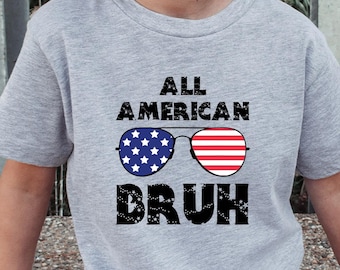 All American Bruh Shirt: 4th July Kids Tee