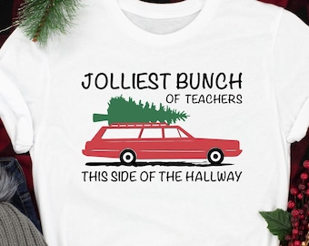 Jolliest Bunch Of Teachers Christmas Shirt: Matching Holiday Group Tee