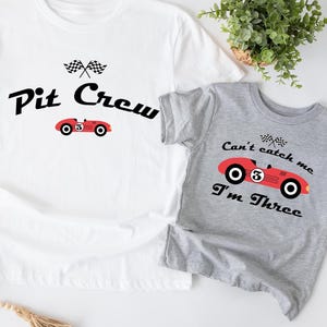 3rd Birthday Race Car Shirt: Pit Crew Matching Family Tee image 1