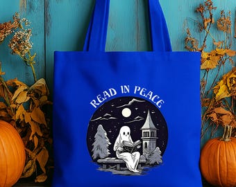 Bookish Ghost Organic Cotton Tote Bag - Halloween Reading