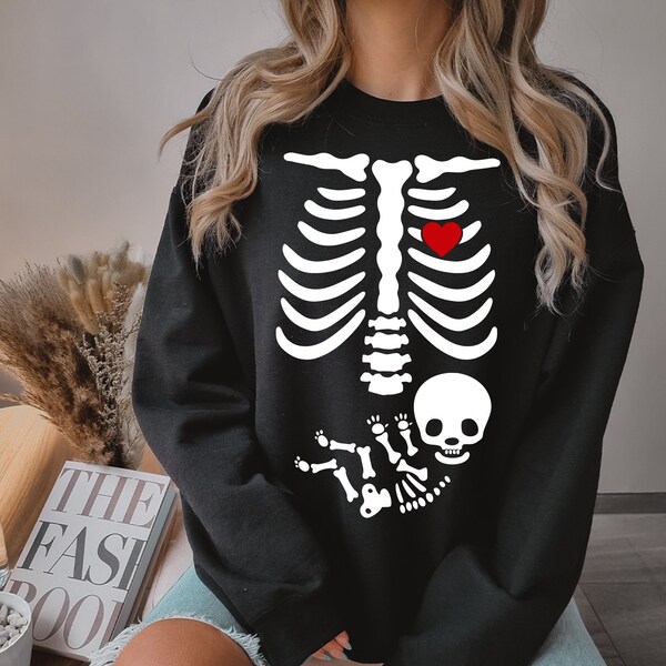 Pregnant Skeleton Sweatshirt Maternity Skeleton Baby Shirt For