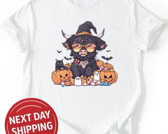 Halloween Highland Cow Shirt: Spooky Ghost Cows Fall T-Shirt