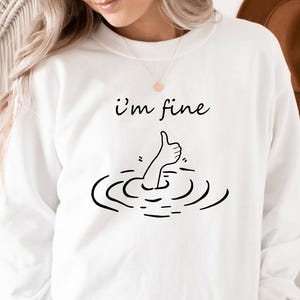 I&#39;m Fine Shirt Sarcastic Humor Shirt Funny Therapy Gift Therapy Shirt Introvert Anxiety Funny Mental Health Tee
