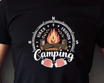 Fires Friends Fun Camping Crew Shirt: Matching Family Camp Life