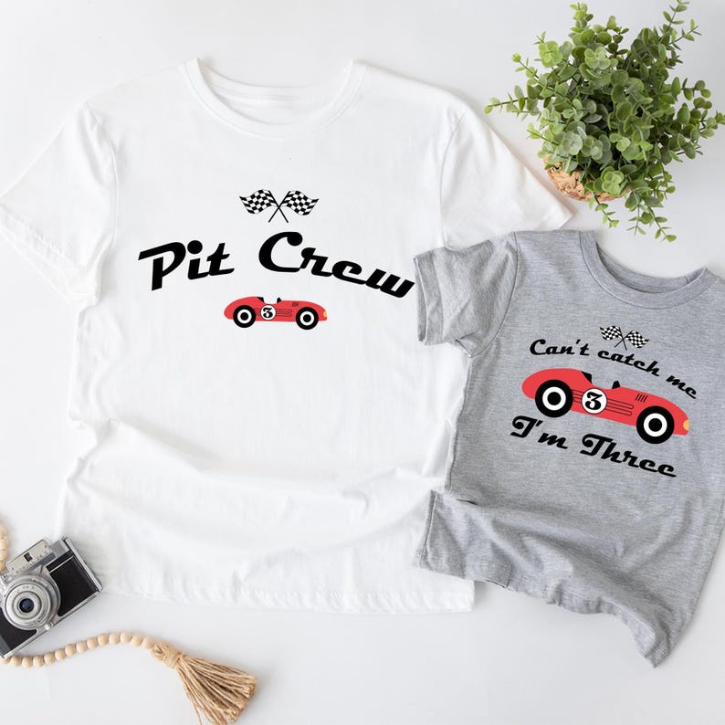 3rd Birthday Race Car Shirt: Pit Crew Matching Family Tee image 1