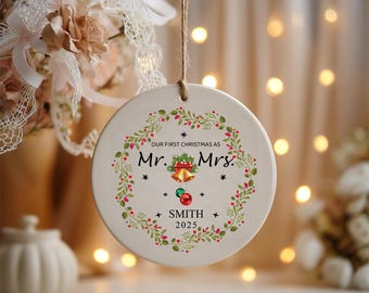 Our First Christmas As Mr and Mrs Ornament Marriage Gift