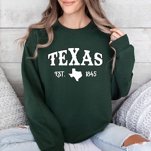 Texas State Map Sweatshirt: Cotton Blend, Texas Home Gift
