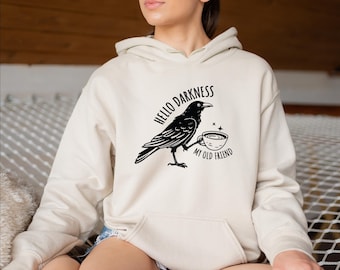 Hello Darkness My Old Friend Sweatshirt: Halloween Coffee Lover Shirt