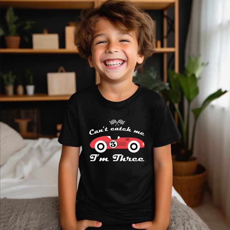3rd Birthday Race Car Shirt: Pit Crew Matching Family Tee image 2