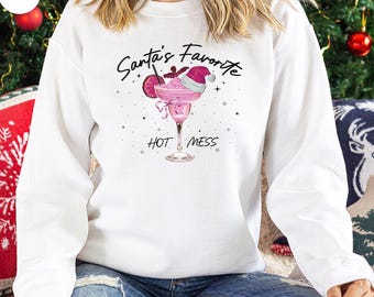 Christmas Martini Drink Shirt: Santa's Hot Mess T-Shirt