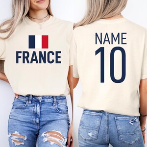 Personalized France Football Fan Shirt Custom Name Number T-shirt Comfort Colors Tee bild 4