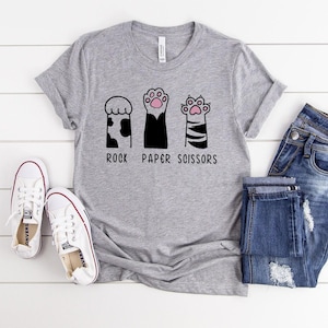 Rock Paper Scissors, Gift For Cat Lovers, Funny Rock Paper Scissors Shirt, Cute Cat Paws Tee,  Gift Cat, Mom Shirt