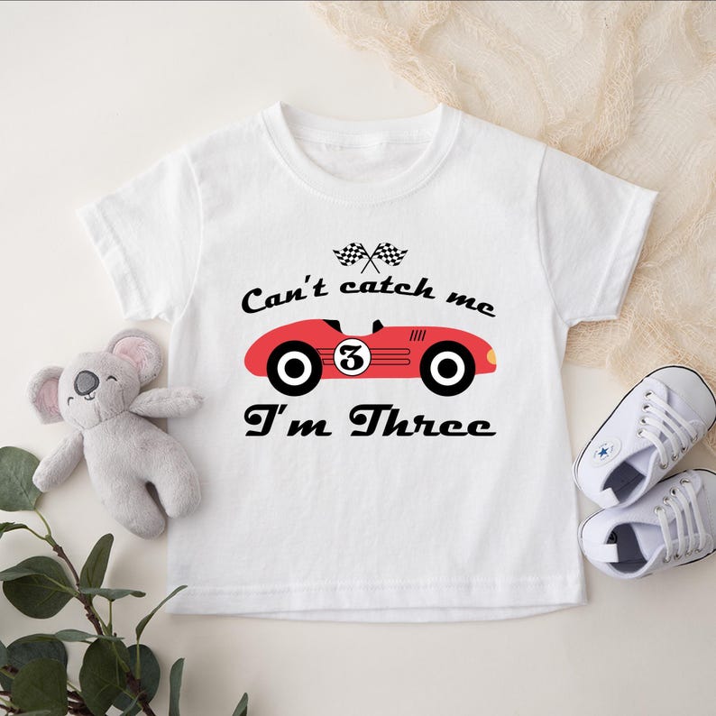 3rd Birthday Race Car Shirt: Pit Crew Matching Family Tee image 3