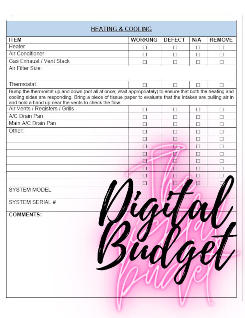 Final Walk Through Checklist Template for Home Buyers digital Etsy Final Walk Through Checklist Template for Home Buyers digital Etsy