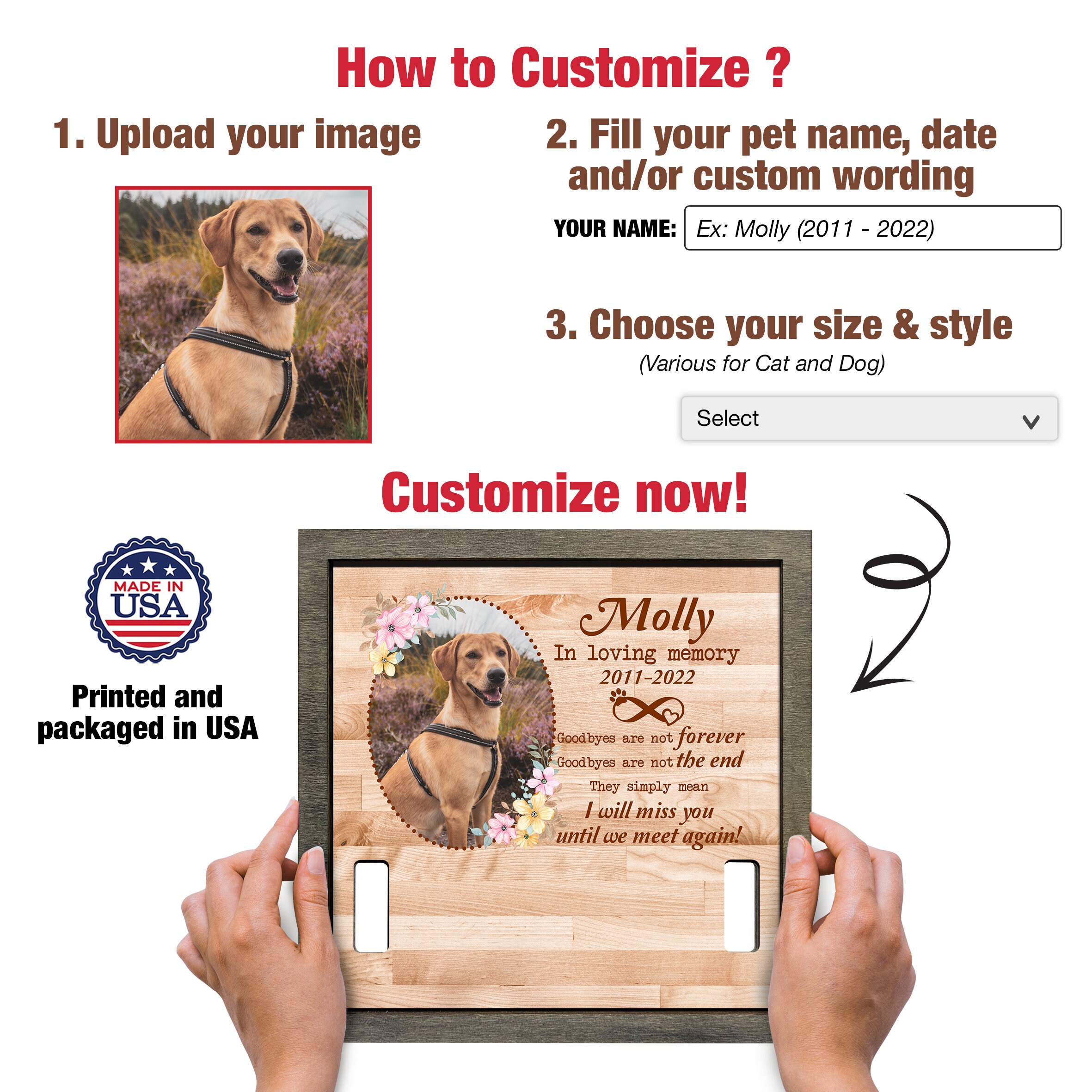 Memorial Dog Collar Frame Dog Memorial Gift Loss of Dog Cat Etsy