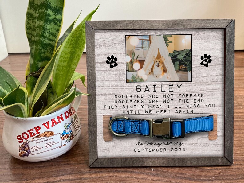 Memorial Pet Collar Sign Dog Collar Memorial Grave Etsy