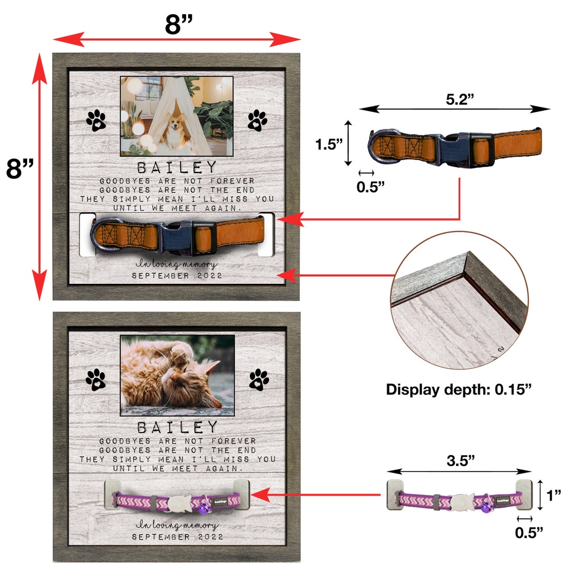 Memorial Pet Collar Sign Dog Collar Memorial Grave Etsy