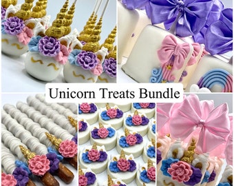 Unicorn Theme Treats Package for Birthday Party Dessert Table, Baby Shower, Birthday Party, Sweet 16, Weddings, Bridal Showers, Party Favors