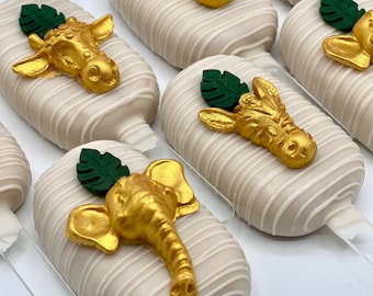 Safari Cakesicles for Birthday Party Dessert Tables, Weddings, Bridal Showers, Party Favors, Baby Shower, Sweet 16