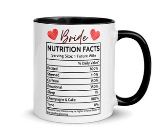 Braut Nährwert Tasse-Verlobungsgeschenk-Verlobung-Becher-Zukunft Frau Geschenk-Frauenbecher-Braut Becher-Brautparty Geschenk-Zukunft Braut Becher