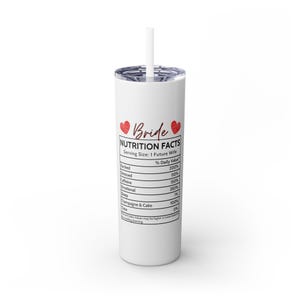 Bride Nutrition, Gift for Bride, Mrs Engagement Gift, Engaged 20 OZ Tumbler, Bridal Shower Gift, Personalized Wedding Gift for Bride to Be
