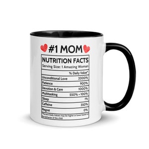 Mom Nutrition Facts -Mom&#39;s Coffee Mug - Gift For Mother&#39;s Day - Mother&#39;s Day Gift from Daughter, Son - Mother&#39;s Day Coffee Mug- Gift for Mom