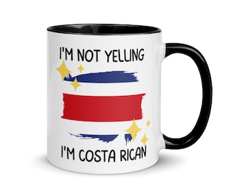 No estoy gritando Soy costarricense diciendo taza, regalo para costarricense, regalo de mamá costarricense, taza nacional divertida, regalo de papá costarricense