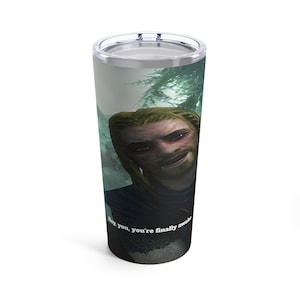 Skyrim Hey You&#39;re Finally Awake Tumbler, Skyrim Coffee Tumbler, Skyrim Tumbler, Elder Scrolls Tumbler, Skyrim Magic Tumbler, Skyrim Decor