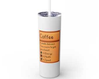 Stardew Valley Coffee Tumbler 20oz, Plastic screw-on slide lid with Clear straw