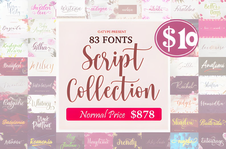 The Script Font Collection Bundle - Etsy