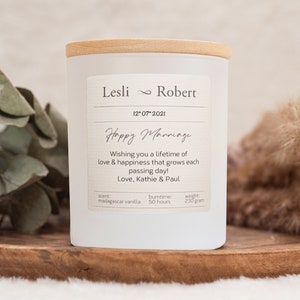 Personalized Scented Candle | For Wedding | Handmade soy wax candle in a jar wedding gift