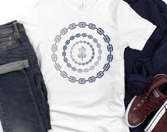 Disc Golf Dash Tee, Circle Of Chains, Prezenty dla taty, Prezenty do Disc Golfa, Frisbee Golf, Disk Golf, Kosz do Disc Golfa, Dekoracje do Disc Golfa, Bangin Chains
