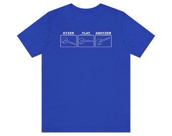 Men's Disc Golf T-tshirt | Hyzer AnHyzer Diagram | Frisbee Golf | Gift Disc Golfer | Disc Golf Basket | Disc Golf Tree | Jersey Tee Shirt