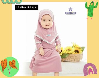 Girl Dress Kids Abaya, Kid Abaya,Kids Hijab, Children Girl Muslim Prayer Outfit, Abaya For Kids  Dusty Pink Color Size 0 - 3 Years Old