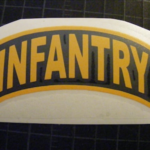Army Infantry Tab decal sticker, Infantry, 11B, Grunt, Infantry tab