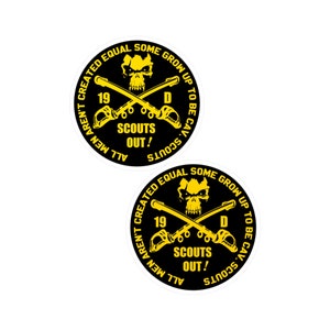 US Cavalry Kiss-Cut Vinyl Decals, Cav Scout, Cavalry, Recon, 19Delta