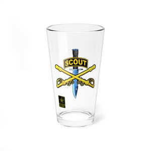 US Cavalry Mixing Glass, 16oz, Cavalry, Cav Scout, Recon