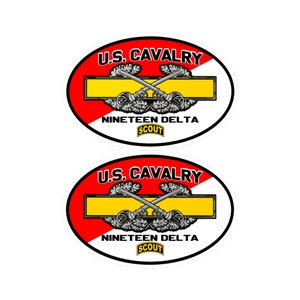US Cavalry Kiss-Cut Vinyl Decals, Cav Scout, Cavalry, Recon, 19Delta