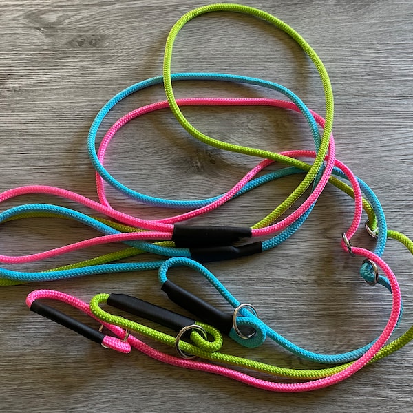 Thin slip lead Puppy dog slip lead adjustable slip lead with stopper 6mm lightweight 3FT| 4FT| 5FT| 6FT  Custom | Choose colour