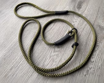 8mm Slip Lead for Dog Training Walking Puppy Recall Long Line | Olive Green Khaki 1 metre to 10 metres