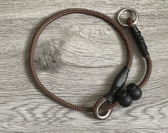 6mm Slip Collar Thimble Dog, Gundog Training | No pull: Braided Rope, Double Adjustable Stoppers