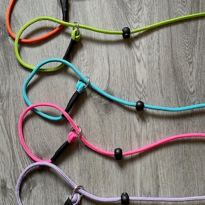 6mm Slip lead for dogs stop pulling recall training long line obedience | 2 Adjustable stoppers  thin lightweight | 3 -15 foot Bestseller