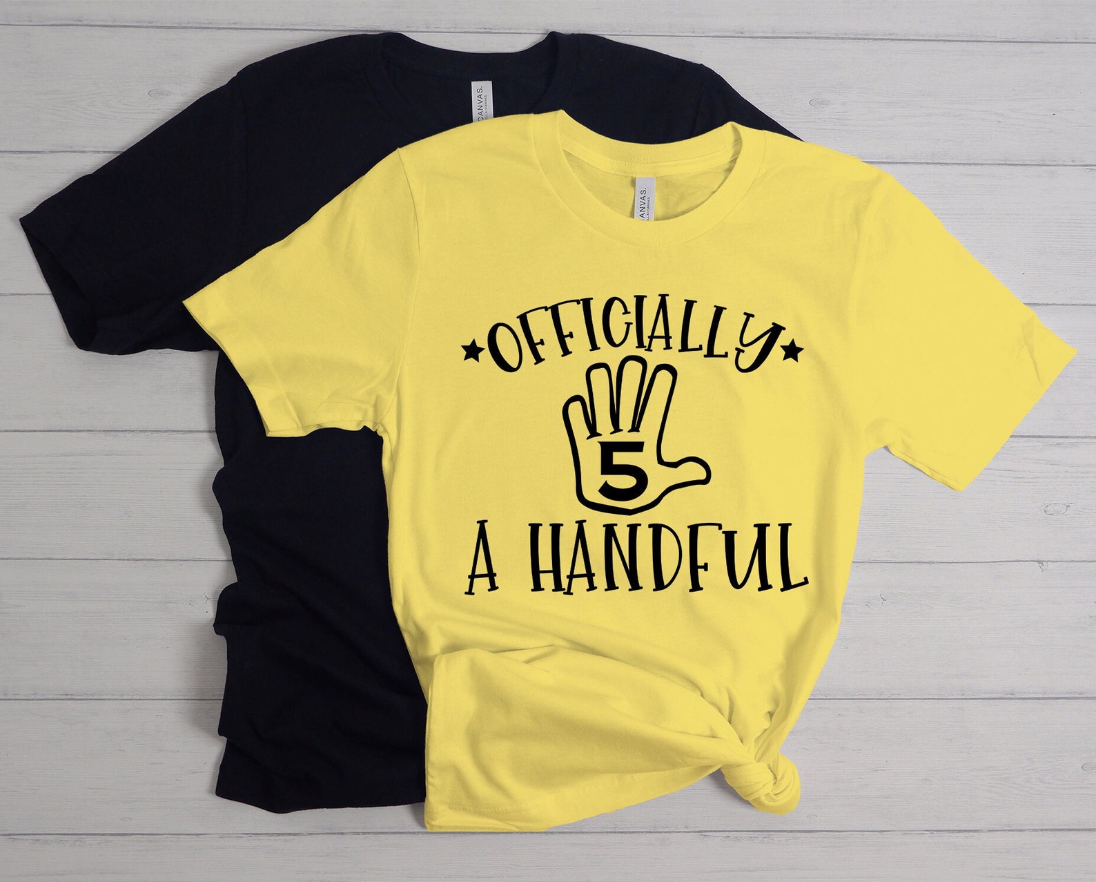 Officially A Handful 5th Birthday Shirt Five Year Old Etsy